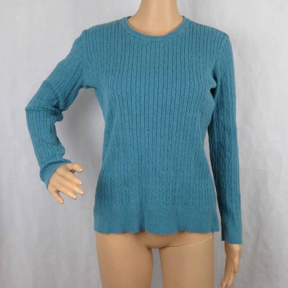 Blue Sweater Knit Medium Basic Editions Cute Girly